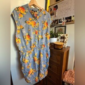 Modcloth 2X Cowgirl Romper in Blue and Yellow